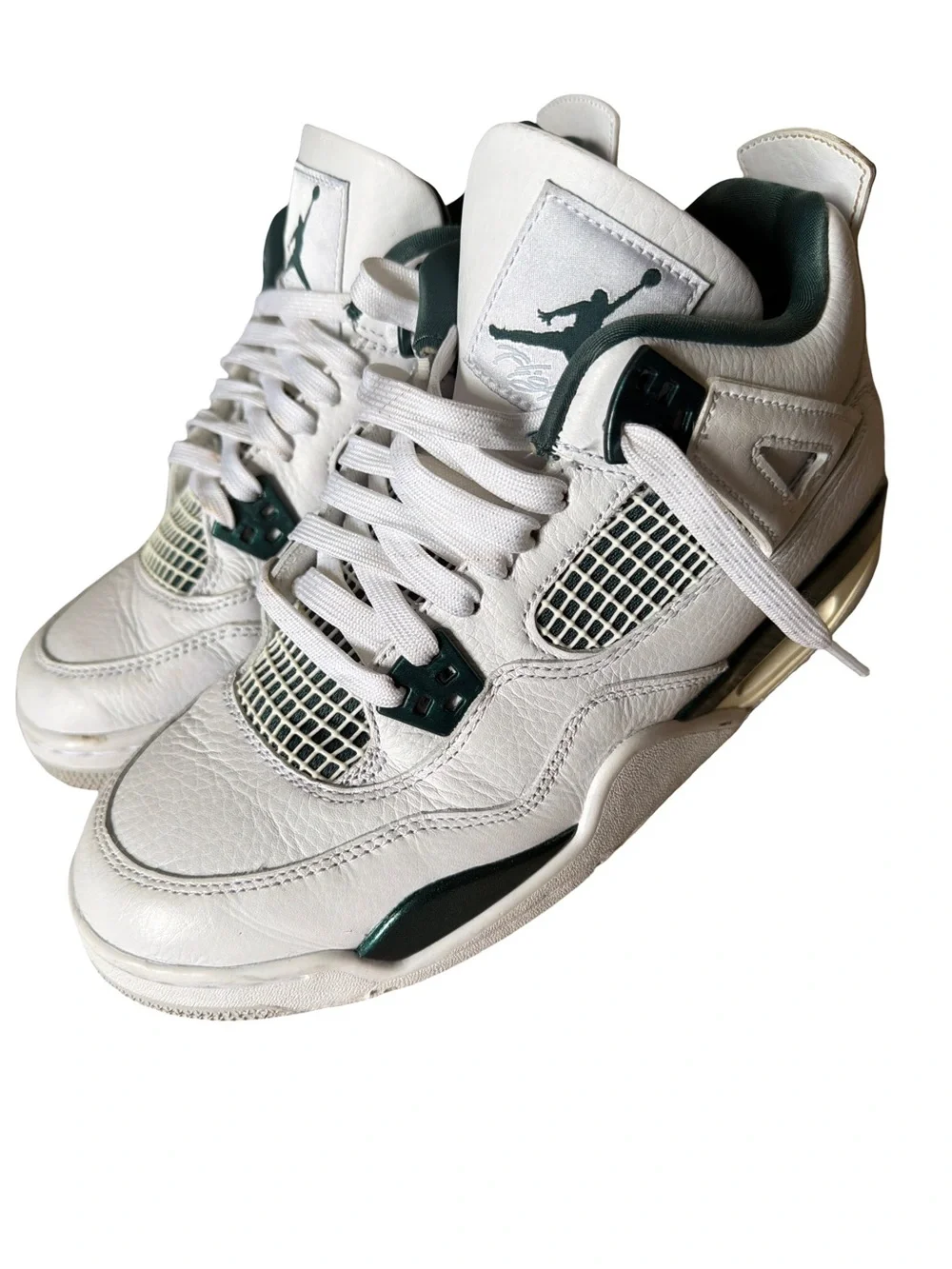 Jordan Men's White and Dark Green Retro Sneakers